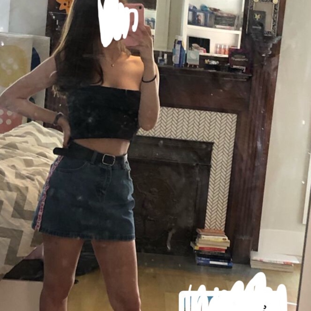 Forever 21 “true love” denim miniskirt